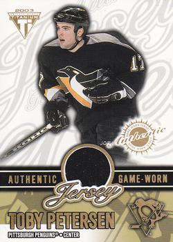 2002-03 Pacific Private Stock Titanium - Jerseys #55 Toby Petersen Front