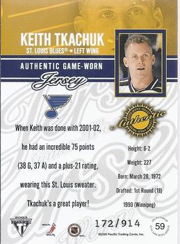 2002-03 Pacific Private Stock Titanium - Jerseys #59 Keith Tkachuk Back