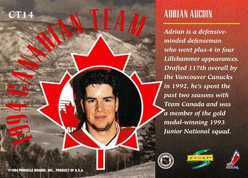 1994-95 Score - Canadian Team #CT14 Adrian Aucoin Back
