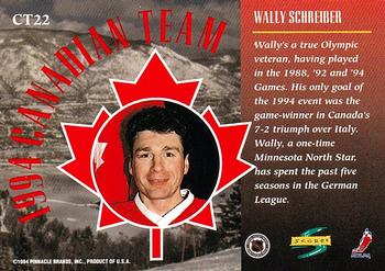 1994-95 Score - Canadian Team #CT22 Wally Schreiber Back