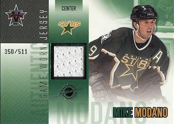 2002-03 Pacific Vanguard - Authentic Game-Worn Jerseys #15 Mike Modano Front