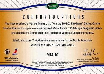 Jose Theodore Game Worn 2004 NHL All-Star Jersey