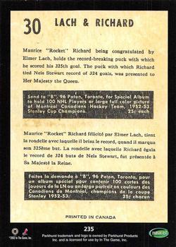 2002-03 Parkhurst - Parkie Reprints #235 Elmer Lach / Maurice Richard Back