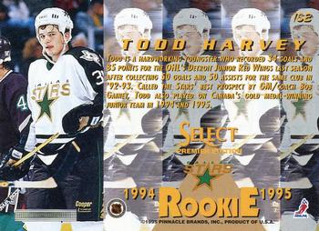 1994-95 Select #182 Todd Harvey Back