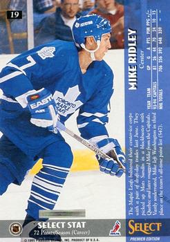 1994-95 Select #19 Mike Ridley Back