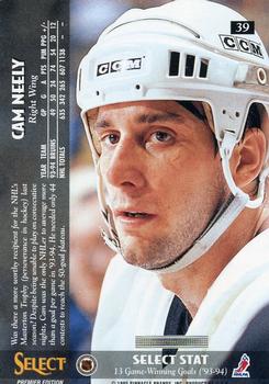 1994-95 Select #39 Cam Neely Back