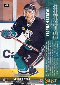 1994-95 Select #65 Stephan Lebeau Back