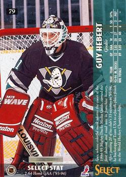 1994-95 Select #79 Guy Hebert Back