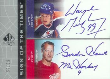 2002-03 SP Authentic - Sign of the Times #GW Wayne Gretzky / Gordie Howe Front
