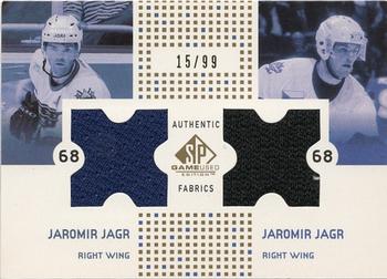 2002-03 SP Game Used - Authentic Fabrics Gold #AF-JJ Jaromir Jagr Front