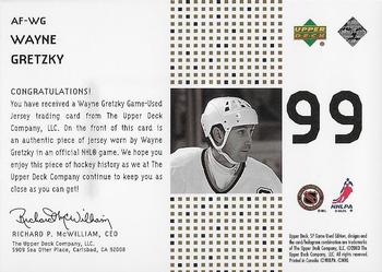 2002-03 SP Game Used - Authentic Fabrics Gold #AF-WG Wayne Gretzky Back