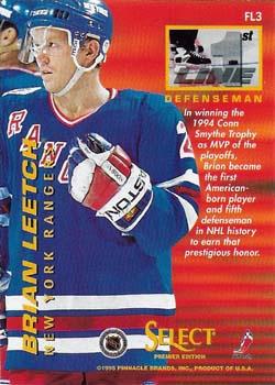 1994-95 Select - First Line #FL3 Brian Leetch Back