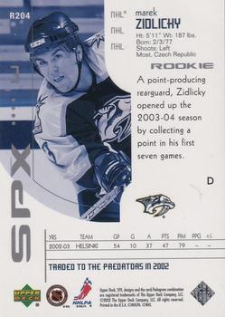 2002-03 Upper Deck Rookie Update - Rookie Stars Exchange #R204 Marek Zidlicky Back
