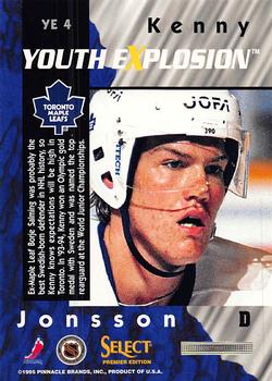 1994-95 Select - Youth Explosion #YE 4 Kenny Jonsson Back
