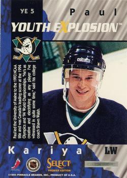 1994-95 Select - Youth Explosion #YE 5 Paul Kariya Back