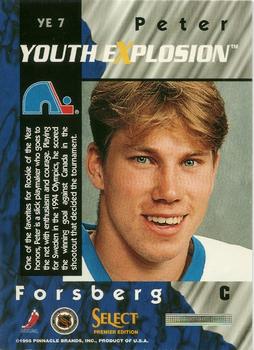 1994-95 Select - Youth Explosion #YE 7 Peter Forsberg Back