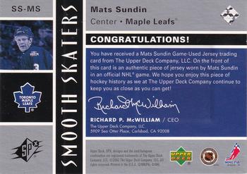 2002-03 SPx - Smooth Skaters #SS-MS Mats Sundin Back