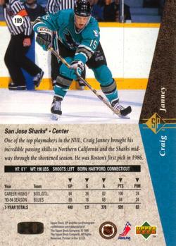 1994-95 SP #109 Craig Janney Back