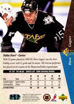 1994-95 SP #30 Dave Gagner Back