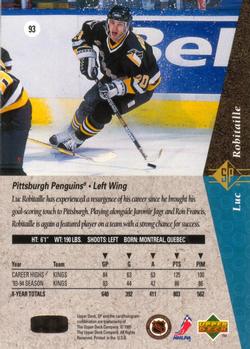 1994-95 SP #93 Luc Robitaille Back