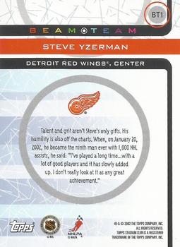 2002-03 Stadium Club - Beam Team #BT1 Steve Yzerman Back