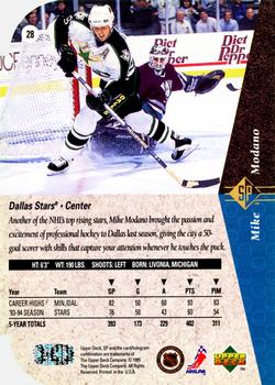 1994-95 SP - Die Cut #28 Mike Modano Back