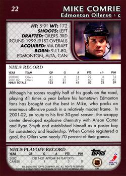 2002-03 Topps - Factory Set #22 Mike Comrie Back