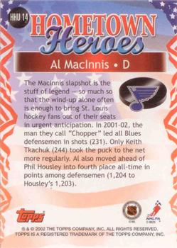2002-03 Topps - Factory Set Hometown Heroes USA #HHU14 Al MacInnis Back