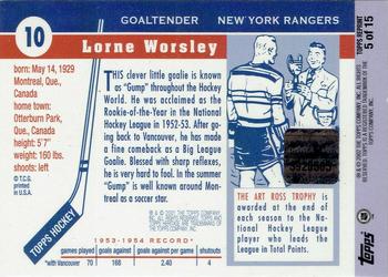 2002-03 Topps - Rookie Reprints Autographs #5 Lorne Worsley Back