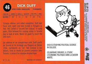 2002-03 Topps - Rookie Reprints #12 Dick Duff Back