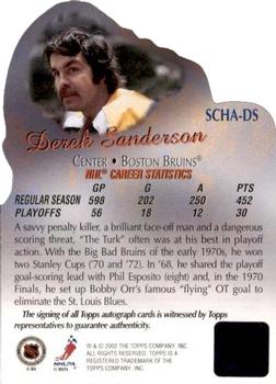 2002-03 Topps - Stanley Cup Heroes Autographs #SCHA-DS Derek Sanderson Back