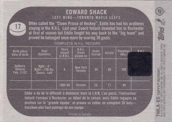 2002-03 Topps Heritage - Reprint Autographs #TMLA-ES Edward Shack Back