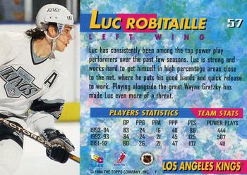 1994-95 Stadium Club #57 Luc Robitaille Back