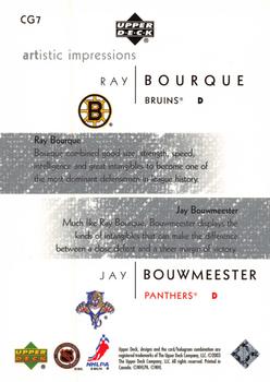2002-03 Upper Deck Artistic Impressions - Common Ground #CG7 Ray Bourque / Jay Bouwmeester Back