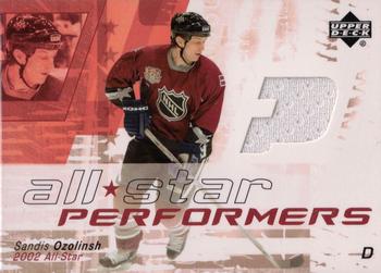 2002-03 Upper Deck - All-Star Performers #AS-SO Sandis Ozolinsh Front