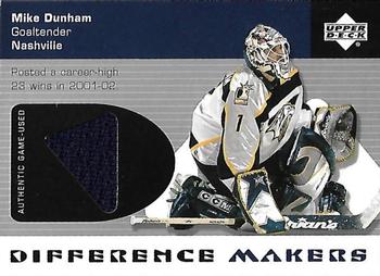 2002-03 Upper Deck - Difference Makers #DM-MD Mike Dunham Front