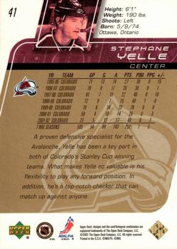 2002-03 Upper Deck - UD Exclusives #41 Stephane Yelle Back