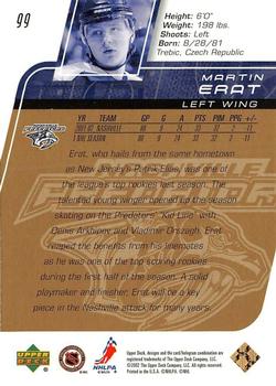 2002-03 Upper Deck - UD Exclusives #99 Martin Erat Back