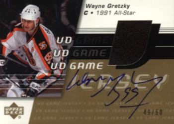 2002-03 Upper Deck - UD Game Jersey Autographs #SGJ-WG Wayne Gretzky Front
