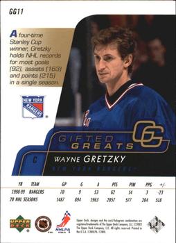 2002-03 Upper Deck - Gifted Greats #GG11 Wayne Gretzky Back