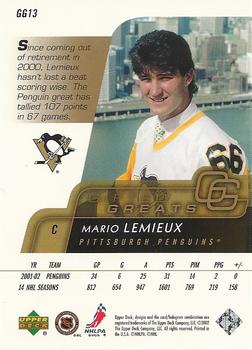 2002-03 Upper Deck - Gifted Greats #GG13 Mario Lemieux Back