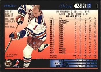 1994-95 Topps Premier #1 Mark Messier Back