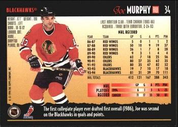 1994-95 Topps Premier #34 Joe Murphy Back