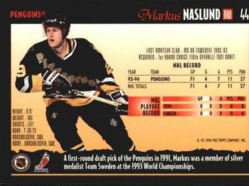 1994-95 Topps Premier #44 Markus Naslund Back