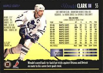 1994-95 Topps Premier #55 Wendel Clark Back