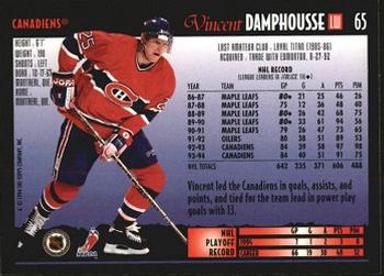 1994-95 Topps Premier #65 Vincent Damphousse Back