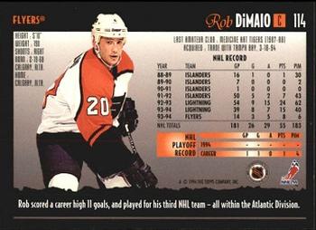 1994-95 Topps Premier #114 Rob DiMaio Back