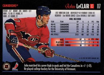John Leclair Hockey Trading Card Database