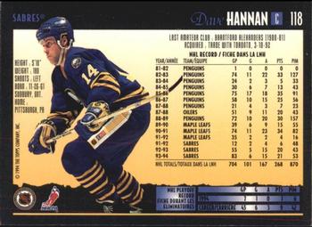 1994-95 Topps Premier #118 Dave Hannan Back