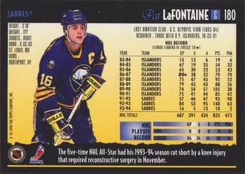 1994-95 Topps Premier #180 Pat LaFontaine Back